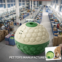 Pelota de juguete para perros de plástico clásica pequeña con dispensador de golosinas y estructura de sonido interno, de fábrica OEM, para suministro a programas.