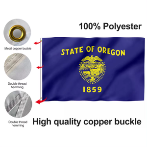 Livraison rapide promotionnelle 3x5ft 100% Polyester Drapeau d'État double face Drapeau d'État de l'Oregon personnalisé - Product Image 2