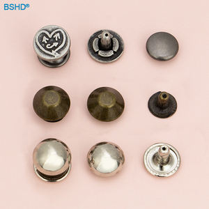 5/6/7/8/9/10/12mm argent noir or acier inoxydable Logo personnalisé Double capuchon vêtement Rivets et goujons pour sacs à main vêtements ceinture - Product Image 3