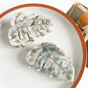 Fermaglio per Capelli Grande in Acetato Ispirato alle Foglie della Foresta, 9,5 CM, Elegante Accessorio per Capelli da <span class=keywords><strong>Donna</strong></span> e Ragazza per Uso Quotidiano - Vendita all'Ingrosso - Product Image 3