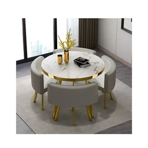 Home Dining Room Furniture Set 1 Table 4 Chairs Hotel Lobby Dining Table Set