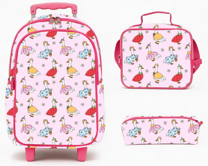 Sac à dos à roulettes mignon avec boîte à lunch et trousse à crayons pour enfant et adolescent garçon - 8-10 ans - Product Image 4
