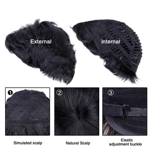 Parrucche Sintetiche Corte Nere a Strati Parrucche Complete per Uso Quotidiano per Uomini - Product Image 4