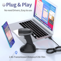 GTCODESTAR - Escáner de Código de Barras 2D Portátil, Lector de Códigos de Barras 1D USB, Lector de Códigos QR Inalámbrico para Supermercado