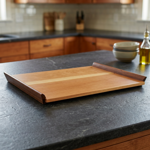 Handmade Eco-Friendly <b>Large</b> Rectangular Wooden <b>Tray</b> Polished Finish Sweets Distributive Platter Engraved Dishwasher Safe Deluxe - Product Image 1