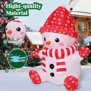 Décoration de Noël gonflable personnalisée de 1,35 m pour extérieur/intérieur, Père Noël LED, chapeau rouge et gants, vente en gros - Product Image 3
