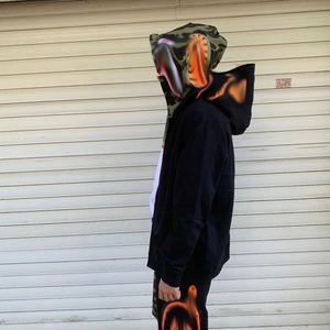 Chaqueta con Capucha Doble Ins Shark para Invierno, Sudadera con Estampado de Camuflaje, Cárdigan Holgado, Unisex para Parejas, Estilo Estudiantil, Moderno, Brillante en la Oscuridad - Product Image 2