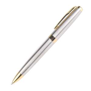 Stylo en acier argenté doré - Product Image 2