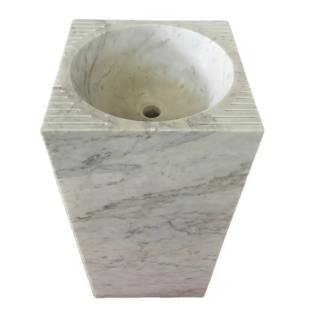 लक्जरी सफेद संगमरमर के लिए अद्वितीय शौचालय सिंक प्राकृतिक पत्थर कुरसी सिंक बाथरूम सजावट