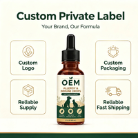 OEM Tetes Imunitas Hewan Peliharaan 60ml Suplemen Obat Cair Herbal Alami Pereda Gatal Kulit untuk Anjing Label Pribadi Khusus