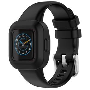 Bracelet de montre en silicone de couleur unie avec boucle en acier argenté pour GarminFit JR3 Garmin <span class=keywords><strong>Vivofit</strong></span> JR <span class=keywords><strong>3</strong></span>, rouge, facile à installer, bracelet pour enfants - Product Image 1