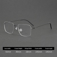 Monture de lunettes carrée en titane pur, ultra-légère, sans vis, personnalisée, rétro, série RIM de Linde Designer, pour adultes