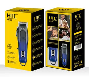 HTC AT-708 Low Noise Hair Clipper Professional Fashion Design Barber Rechargeable Hair Clipper