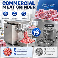 Broyeur à viande commercial robuste en acier inoxydable, machine à hacher la viande, équipement de broyage électrique 2500W pour usine alimentaire