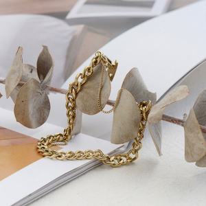 Pulseras de Cadena de Acero Inoxidable al por Mayor para Mujer, Chapadas en Oro de 14k y 18k, Pulseras y Brazaletes de Doble Capa para Mujer - Product Image 4