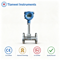 Stainless Steel Digital Vortex Flow Meter Industrial Steam Compressed Air Liquid Flow Gauge