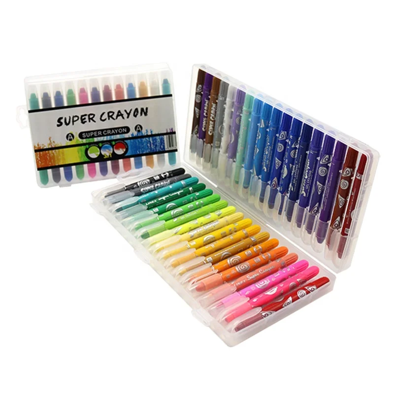 Set Krayon Gel Putar Up Pastel Minyak Tanpa Racun Super 36 Warna dengan Logo Kustom untuk Sekolah dan Promosi