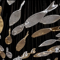 Éclairage moderne en forme de poisson, art personnalisé, mode moderne, lustre en verre décoratif pour maison, hôtel, salon, plafonnier