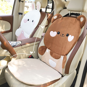 Plush Car Seat Cushions <b>Cute</b> Rabbit Design Universal Fit Extra Soft Four Seasons Use - Product Image 3