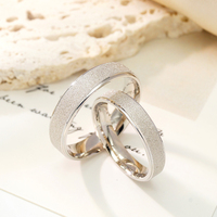 Bague en argent sterling 925 à large bande mate de 4 mm et 5 mm, ensemble pour couple homme et femme, vente chaude