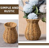 Panier de rangement rond personnalisable en rotin et osier naturel fait main, style bohème, pour décoration de salon ou de bureau