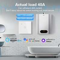 Interruptor Inteligente WiFi Tuya de Alta Potencia 40A 8000W con Panel Táctil de Vidrio ABS para Calentador de Agua y Caldera, Control Remoto, Smart Life, Duradero