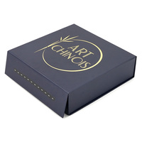 Boîte cadeau rigide écologique en carton recyclé avec logo personnalisé, estampage à chaud et dorure à l'or