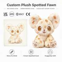 Peluche personnalisée OEM, animal à grandes oreilles tachées, poupée en peluche, jouet en peluche Kawaii à grands yeux, animal en peluche personnalisé, cadeau en peluche pour enfants