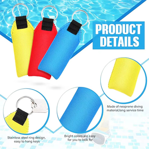 Custom Logo Neoprene Foam Waterproof Colorful Rectangle Boat Keychain Foam Key Chain Float Boating Accessory - Product Image 3