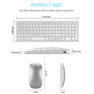Wireless Keyboard <b>Mouse</b> Combo Ultra Slim Full Size Desktop Keyboard and Optical <b>Mouse</b> USB Receiver <b>for</b> Laptop <b>computer</b> - Product Image 2
