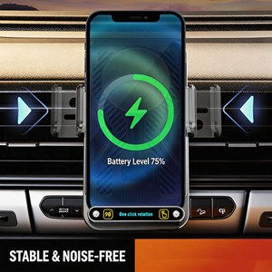 Soporte para Teléfono Móvil con Carga Rápida Inalámbrica de 15W, con Abrazadera Automática, Rotación Eléctrica, para Rejilla de Ventilación del Automóvil - Product Image 5