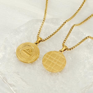 MECYLIFE Pendentif médaille en or 18 carats, bijoux zodiaque mode femme, collier zodiaque en acier inoxydable, collier <span class=keywords><strong>horoscope</strong></span> - Product Image 4