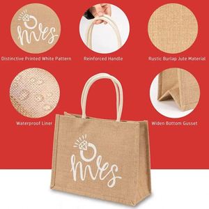 Wholesale Plain Hessian <b>Medium</b> Jute Tote <b>Bag</b> Custom Printed Letter Print Eco Friendly Shopping Beach <b>Bag</b> Logos - Product Image 3