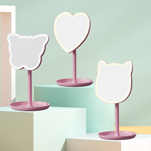 Girlish <span class=keywords><strong>butterfly</strong></span>-shaped led trang điểm mirror-heart & cat ears thiết kế cảm ứng thông minh ánh sáng máy tính để bàn cho phòng ngủ trang trí nội thất - Product Image 2