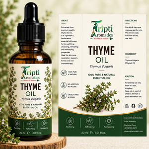 Huile Essentielle de Thym Naturelle à l'Arôme Herbal pour Mélanges d'Huiles Capillaires, Shampoings, Après-Shampoings, Masques Capillaires, Produits de Soin du Cuir Chevelu, Crèmes pour la Peau - Product Image 1