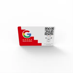 실리콘 맞춤형 로고 QR 코드 13.56MHz PVC 스마트 RFID 카드 NFC 구글 리뷰 카드