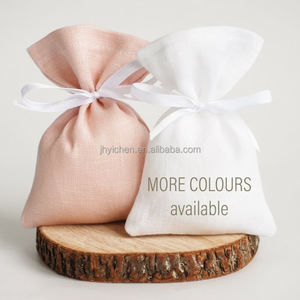 Vente en gros pochettes à cordon en lin bleu 3x4 pouces petit bibelot en coton lavande sacs de transport autocollants cadres photo Promotions - Product Image 4