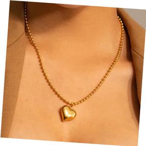 Collier ras du cou avec pendentif cœur miniature plaqué or 18 carats, bijoux pour la Saint-Valentin, chaîne pour filles, collier cœur mignon pour femmes - Product Image 1