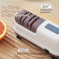 Aiguiseur de couteaux électrique, aiguiseur de ciseaux portable pour la maison, aiguiseur de couteaux de cuisine rapide, petit aiguiseur de couteaux automatique