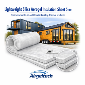 Feuille d'isolation légère en aérogel de silice 5 mm pour l'isolation thermique des maisons conteneurs et des bâtiments modulaires - Product Image 1
