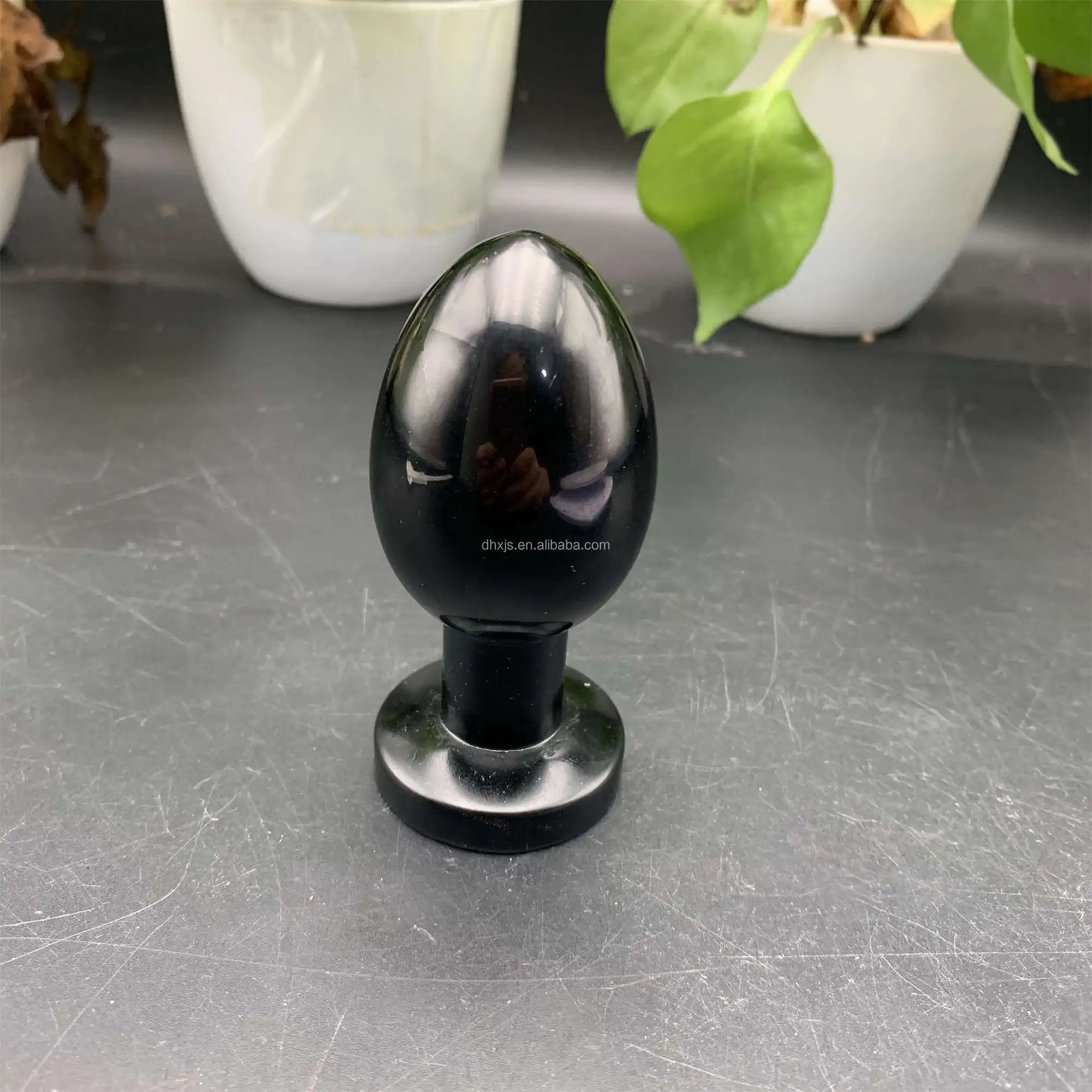 Yüksek kalite kristal masaj değneği siyah obsidyen anal dildo kadınlar için seks oyuncakları hediye