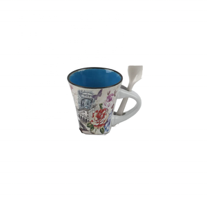 Tasse à café en porcelaine <span class=keywords><strong>italienne</strong></span> personnalisable avec cuillère Souvenir parfait pour la visite de la ville et les amateurs de café Cadeaux personnalisés - Product Image 3