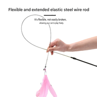 Novayapetix Baguette à plumes pour chat à ventouse puissante, écologique, pour jeu autonome mains libres, jouet interactif détachable pour chaton