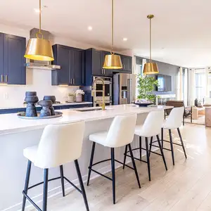 Moderne Küchenmöbel Designs einfacher benutzerdefinierter luxuriöser Furnier-Küchenschrank mit Inseln
