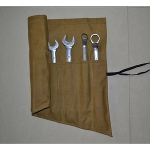 Échantillon gratuit : Sac de rangement pour outils en toile cirée, étui à clés et ciseaux, sacs à outils robustes de petite taille avec 14 poches, pour hommes et papas, marron - Product Image 1