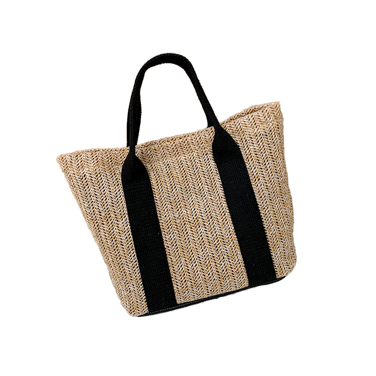 Women's Striped Elegant Tote Handbag