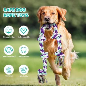 Toptan popüler köpek römorkör savaş oyunu oyuncaklar orta büyük ölçekli köpek düğüm pamuk halat interaktif Bite dayanıklı çiğnemek oyuncaklar - Product Image 5