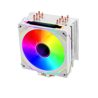 Refroidisseur de processeur en aluminium RGB à 6 caloducs, roulement fluide, silencieux 26dba, dissipateur thermique PWM 4 broches pour processeurs Intel LGA2011 1200/1700 115X AM4