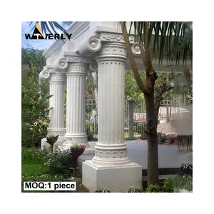 屋外ガーデン駐車石柱装飾コリントギリシャローマ白大理石柱石柱販売用