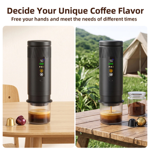 เครื่องชงกาแฟเอสเพรสโซแบบพกพาใหม่ปี 2026 พร้อมหน้าจอ LED ระบบทำความร้อนในตัว พกพาสะดวก ใช้พลังงานจากแบตเตอรี่ เหมาะสำหรับรถยนต์ การเดินทาง และการตั้งแคมป์ - Product Image 6